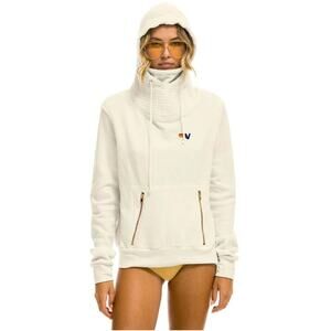 Aviator Nation Ninja Hoodie Womens Large Vintage White Bumble Logo Streetwear